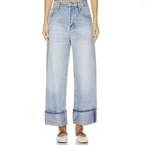 pistola Light Wash Wide Leg Cuffed Jeans